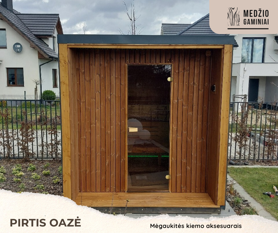 Modulinė medinė pirtis Ara (2.4 × 2.1 m)