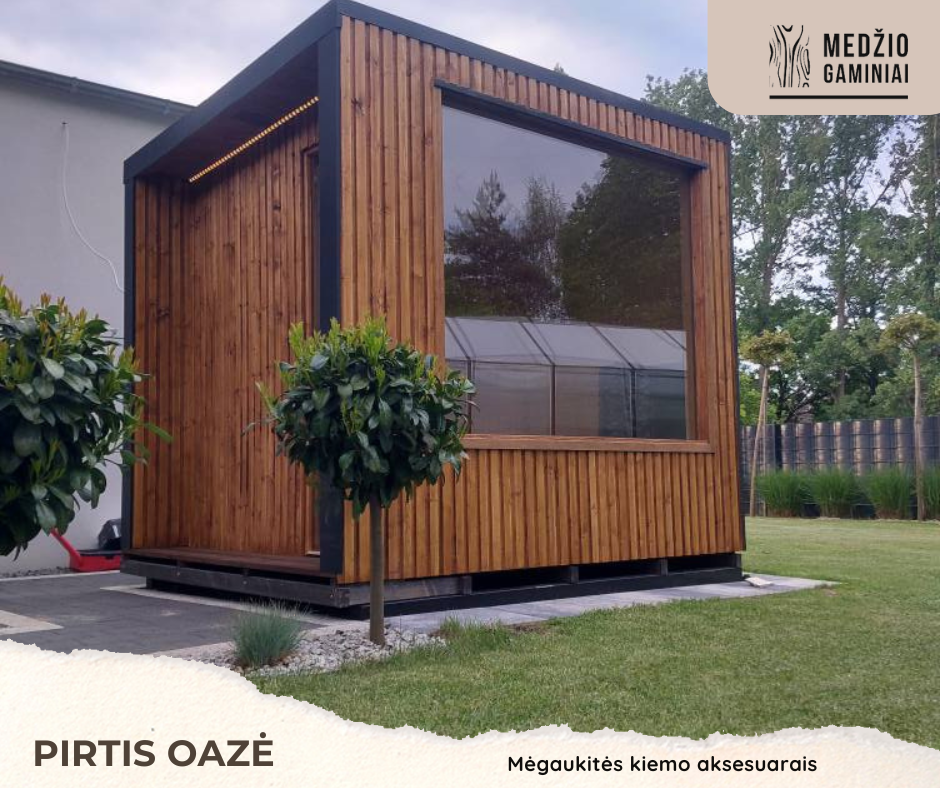 Modulinė medinė pirtis Silvia (2.4 × 2.1 m)