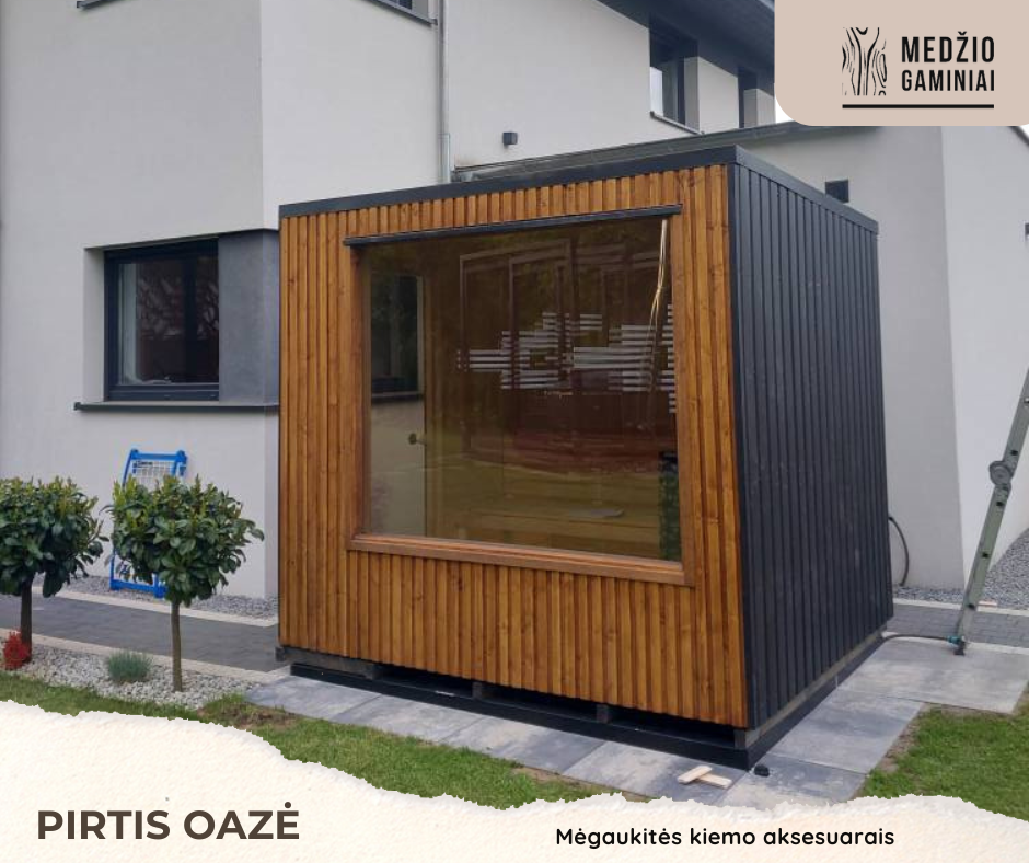 Modulinė medinė pirtis Silvia (2.4 × 2.1 m)