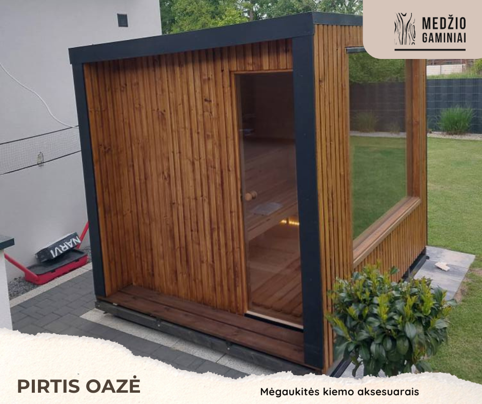 Modulinė medinė pirtis Silvia (2.4 × 2.1 m)