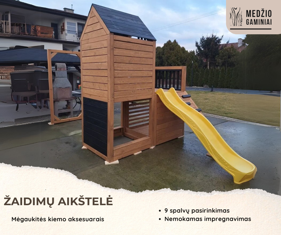 Medinis vaikų žaidimų namelis