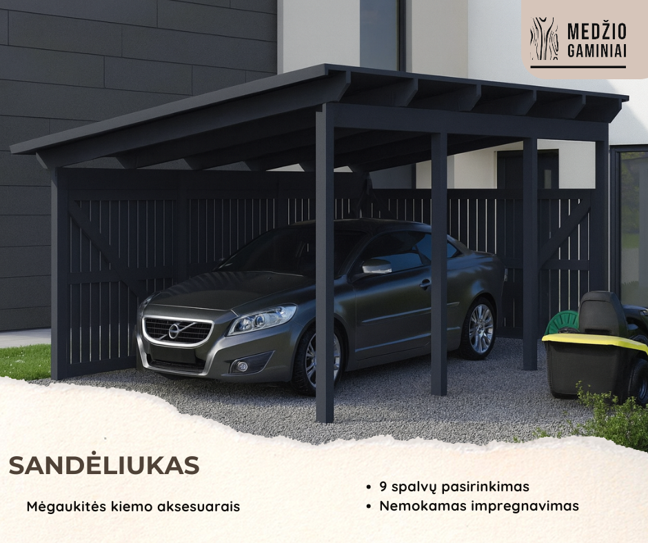 Medinė stoginė 5.3 × 3.2 × 2.8 m