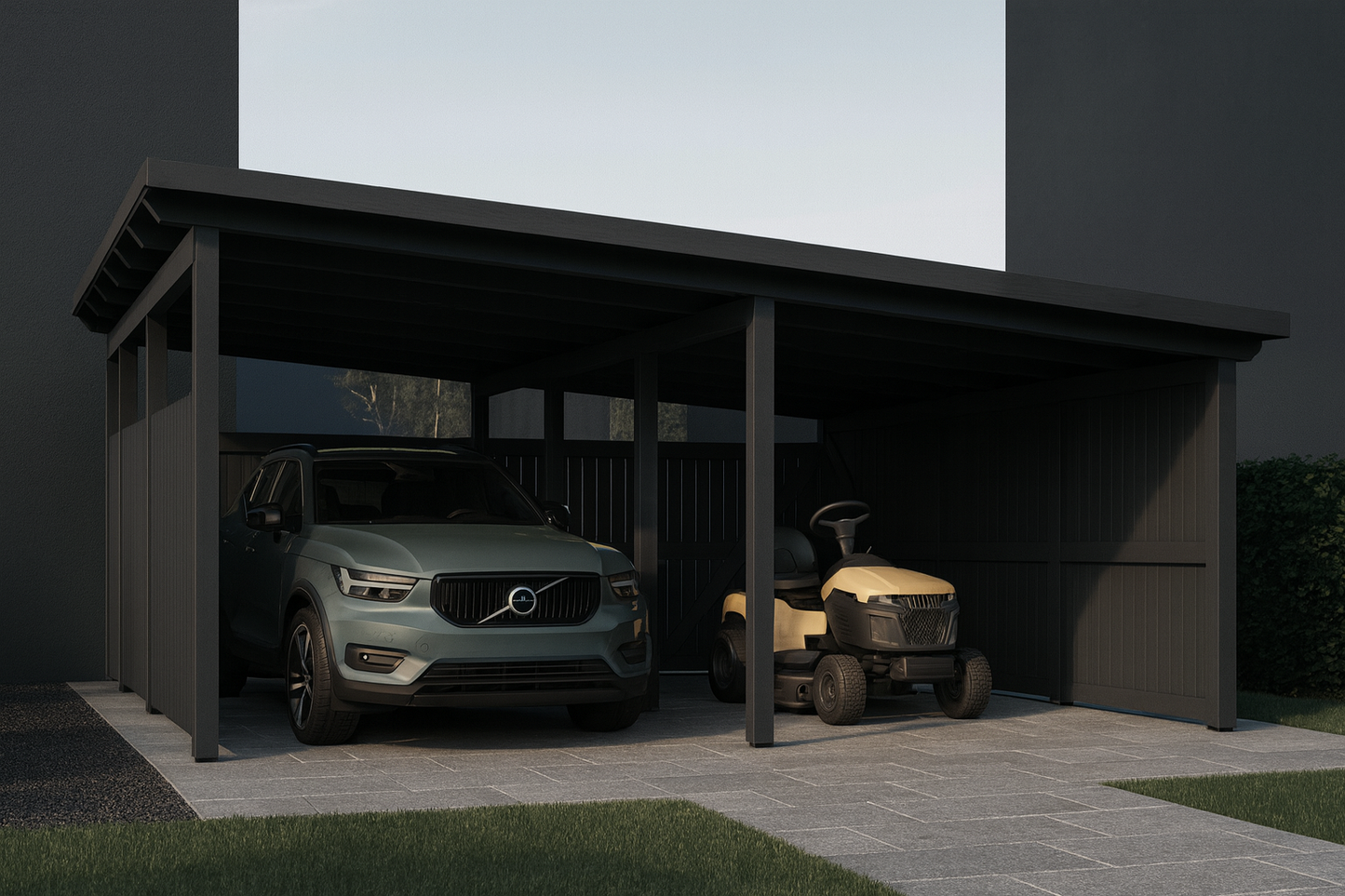 Medinė stoginė 5.9 × 5.0 × 2.8 m