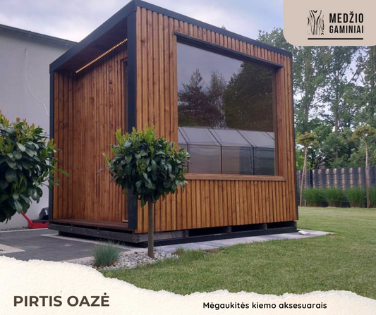 Modulinė medinė pirtis Silvia (2.4 × 2.1 m)
