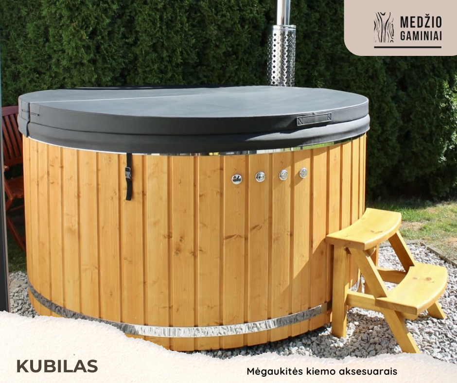 Kubilas su vidine krosnele