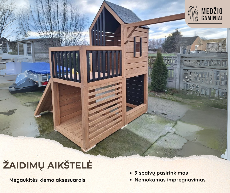Medinis vaikų žaidimų namelis
