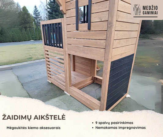 Medinis vaikų žaidimų namelis