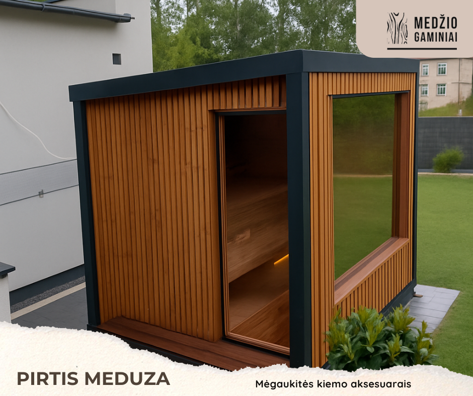 Modulinė medinė pirtis Silvia (2.4 × 2.1 m)