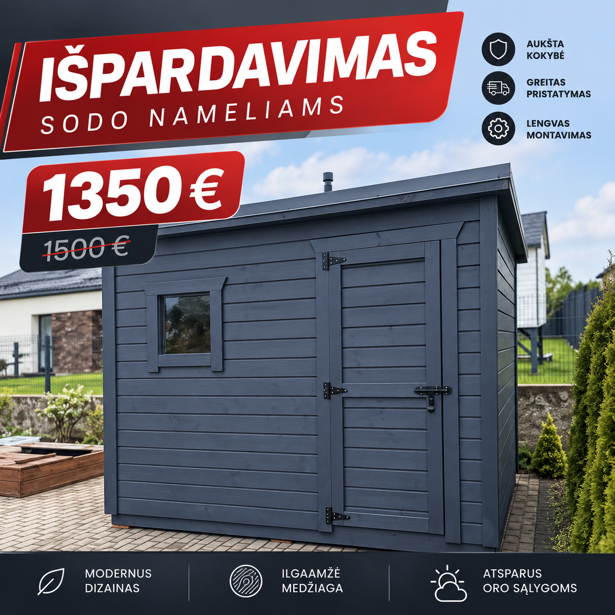 Sandėliukas 3x2m